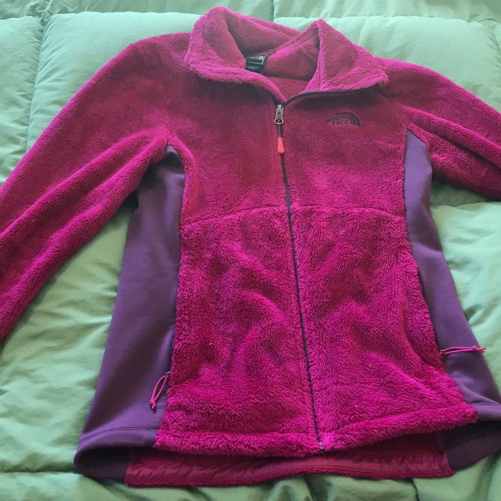 The North Face fuzzy zip up jacket